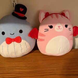 Cute Pink Cat Plush Squishmallow - Soft Pink & White